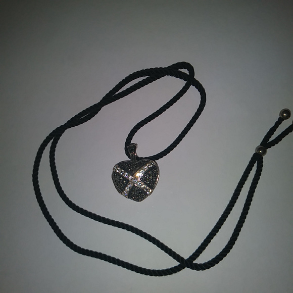 Suspicion Sterling Marcasite Puffed Heart Necklace - Picture 2 of 8